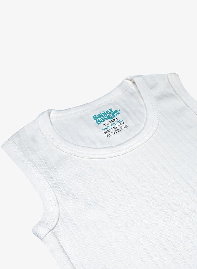 Babies Basic Pack of 3 - Super Combed Cotton Sleeveless Bodysuit - Image 5